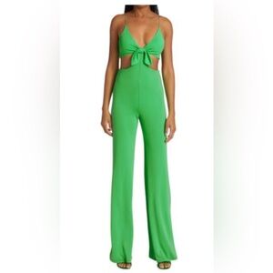 Alice + Olivia Havana Cut Out Jumpsuit in Emerald Green